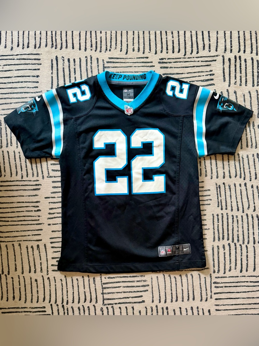 NFL Kids Black Carolina Panthers #22 McCaffrey Jersey